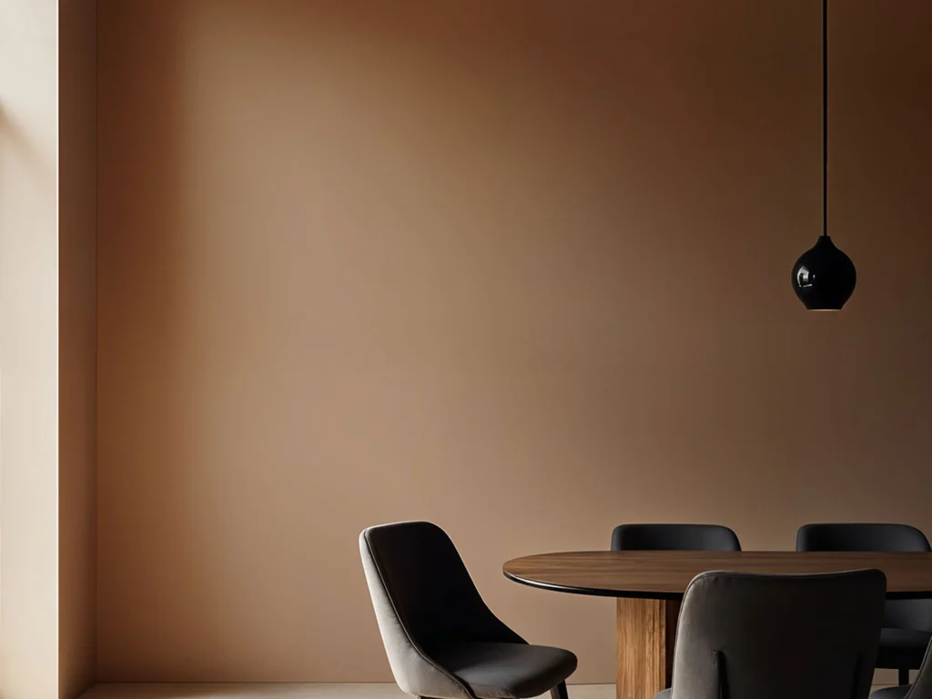 Vue d'une salle à manger sans impression murale